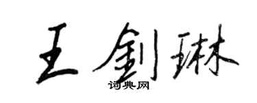王正良王劍琳行書個性簽名怎么寫