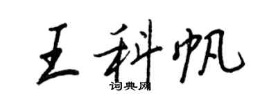 王正良王科帆行書個性簽名怎么寫
