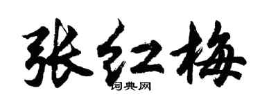 胡問遂張紅梅行書個性簽名怎么寫