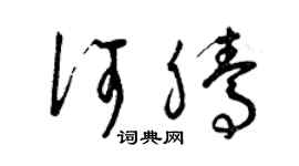 曾慶福何騰草書個性簽名怎么寫