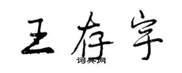 曾慶福王存宇行書個性簽名怎么寫