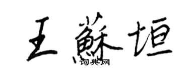 王正良王蘇垣行書個性簽名怎么寫