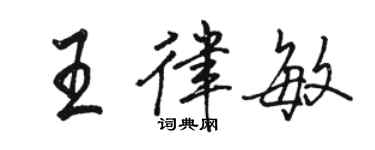 駱恆光王律敏行書個性簽名怎么寫