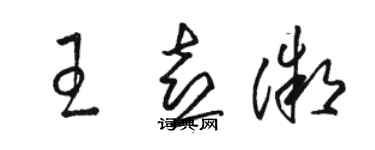 駱恆光王喜微草書個性簽名怎么寫