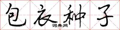 曾慶福包衣種子行書怎么寫