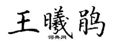 丁謙王曦鵑楷書個性簽名怎么寫