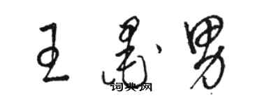 駱恆光王墨男草書個性簽名怎么寫