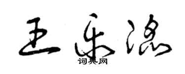 曾慶福王樂滔草書個性簽名怎么寫