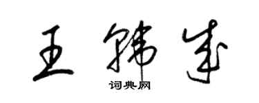 梁錦英王韓成草書個性簽名怎么寫