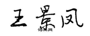 曾慶福王景鳳行書個性簽名怎么寫