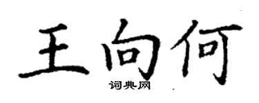 丁謙王向何楷書個性簽名怎么寫