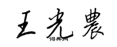 王正良王光農行書個性簽名怎么寫