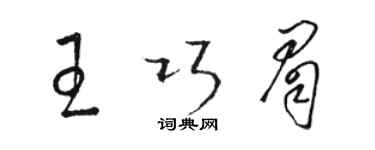 駱恆光王巧眉草書個性簽名怎么寫