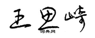 曾慶福王思崎草書個性簽名怎么寫