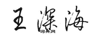 駱恆光王深海行書個性簽名怎么寫