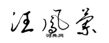 梁錦英汪鳳蘭草書個性簽名怎么寫
