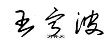 朱錫榮王寧波草書個性簽名怎么寫