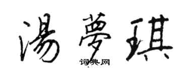 王正良湯夢琪行書個性簽名怎么寫