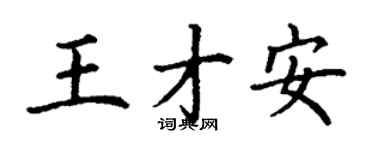 丁謙王才安楷書個性簽名怎么寫