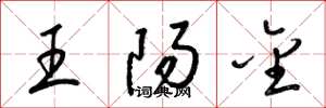 梁錦英王陽金草書怎么寫