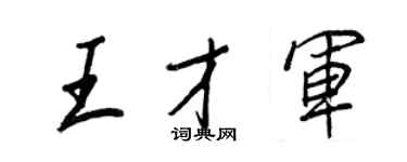 王正良王才軍行書個性簽名怎么寫