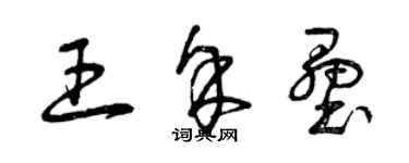 曾慶福王余壘草書個性簽名怎么寫