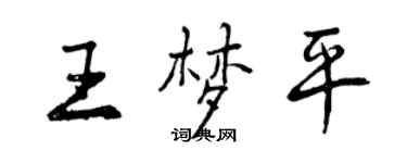 曾慶福王夢平行書個性簽名怎么寫