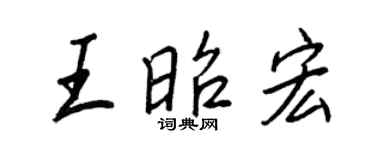 王正良王昭宏行書個性簽名怎么寫