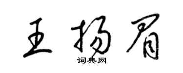 梁錦英王揚眉草書個性簽名怎么寫