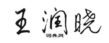 駱恆光王潤曉行書個性簽名怎么寫