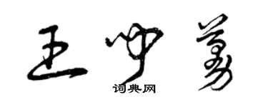 曾慶福王聞蔓草書個性簽名怎么寫