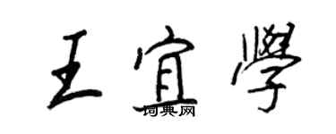 王正良王宜學行書個性簽名怎么寫
