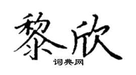 丁謙黎欣楷書個性簽名怎么寫
