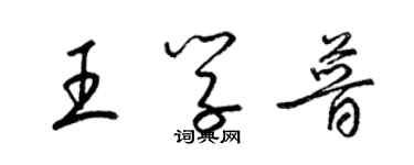 梁錦英王學普草書個性簽名怎么寫