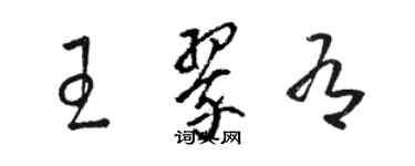駱恆光王翠有草書個性簽名怎么寫