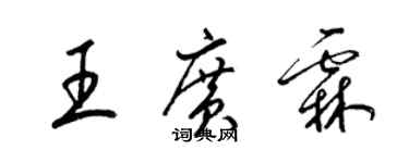 梁錦英王廣霖草書個性簽名怎么寫