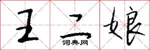 王二娘怎么寫好看