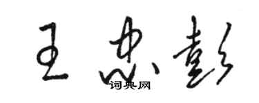 駱恆光王忠彭草書個性簽名怎么寫