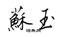 王正良蘇玉行書個性簽名怎么寫