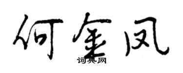 曾慶福何金鳳行書個性簽名怎么寫