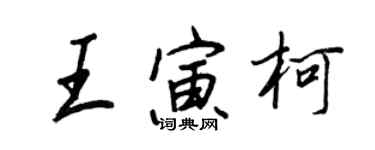 王正良王寅柯行書個性簽名怎么寫