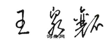 駱恆光王泉瓤草書個性簽名怎么寫