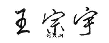 駱恆光王宗宇行書個性簽名怎么寫