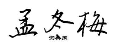 王正良孟冬梅行書個性簽名怎么寫