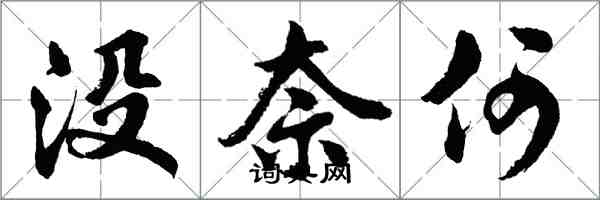 胡問遂沒奈何行書怎么寫