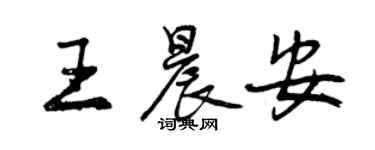 曾慶福王晨安行書個性簽名怎么寫