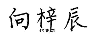 何伯昌向梓辰楷書個性簽名怎么寫