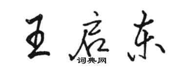 駱恆光王啟東行書個性簽名怎么寫