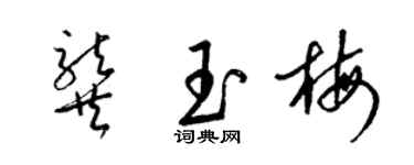 梁錦英龔玉梅草書個性簽名怎么寫