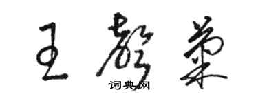 駱恆光王聲菊草書個性簽名怎么寫